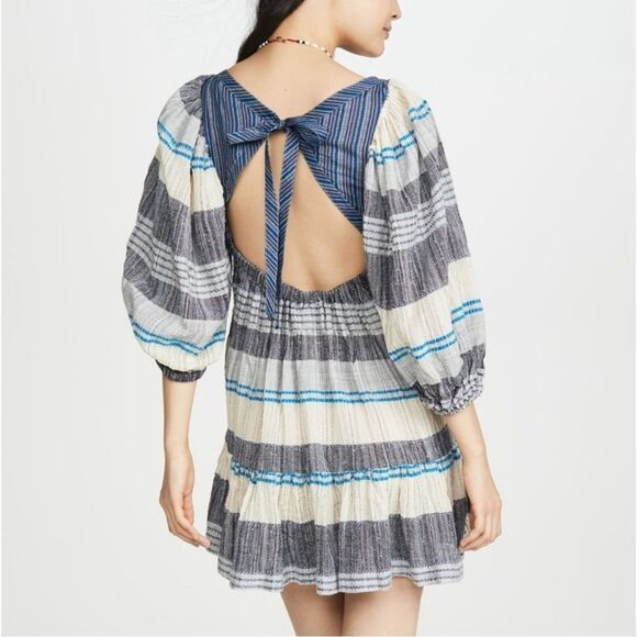 Free People All Lined Up Mini Dress Size S $148 boho coastal cottagecore fall - Picture 2 of 8